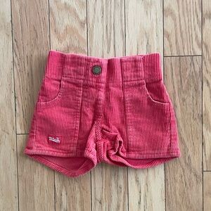 Kids Red Corduroy Shorts